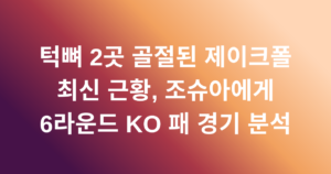 턱뼈 2곳 골절된 제이크폴 최신 근황, 조슈아에게 6라운드 KO 패 경기 분석